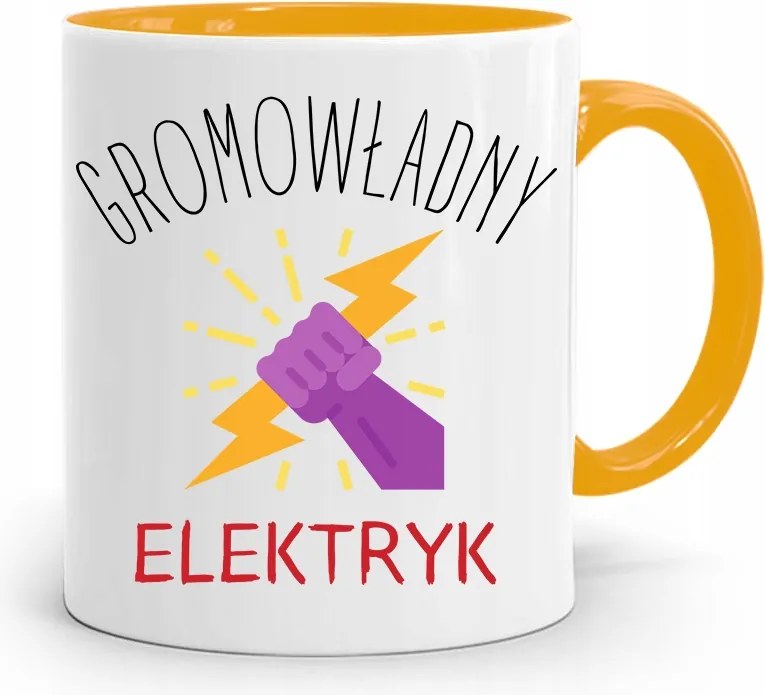 Bögre Sárga Ajándék Villanyszerelő fényképes nyomtatással