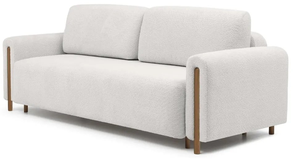 Krémszínű buklé kinyitható-tárolóhelyes kanapé 244 cm Arcadova – ELTAP