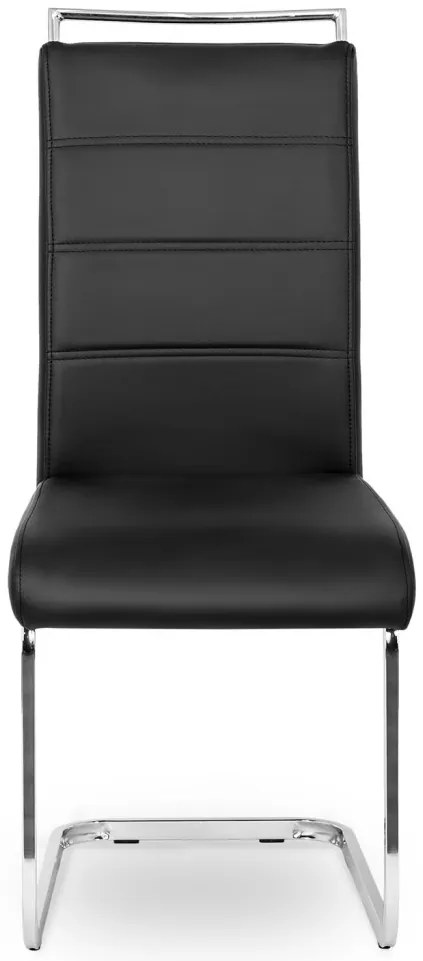 Szánkótalpas Étkezőszék Fekete Eco-bőr Kárpittal. LOCA 2