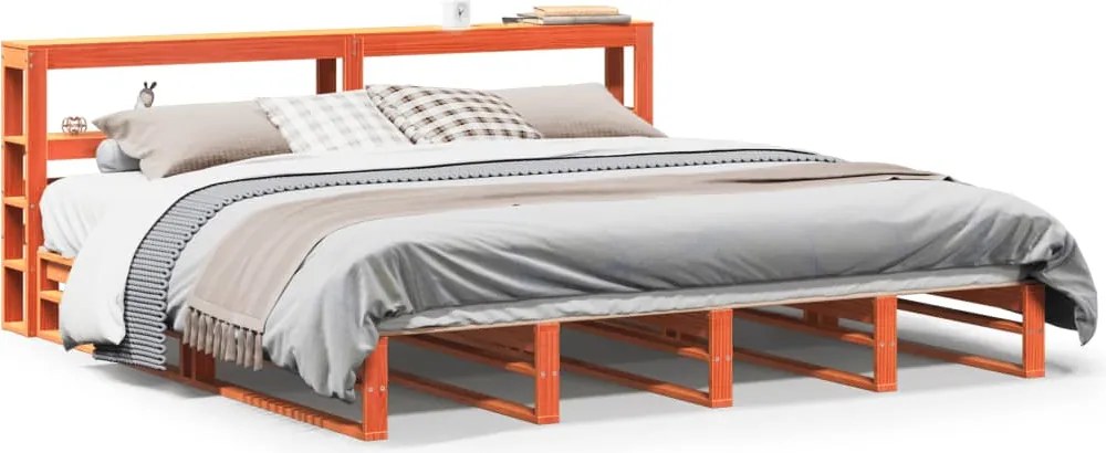 vidaXL viaszbarna tömör fenyőfa ágy matrac nélkül 180 x 200 cm