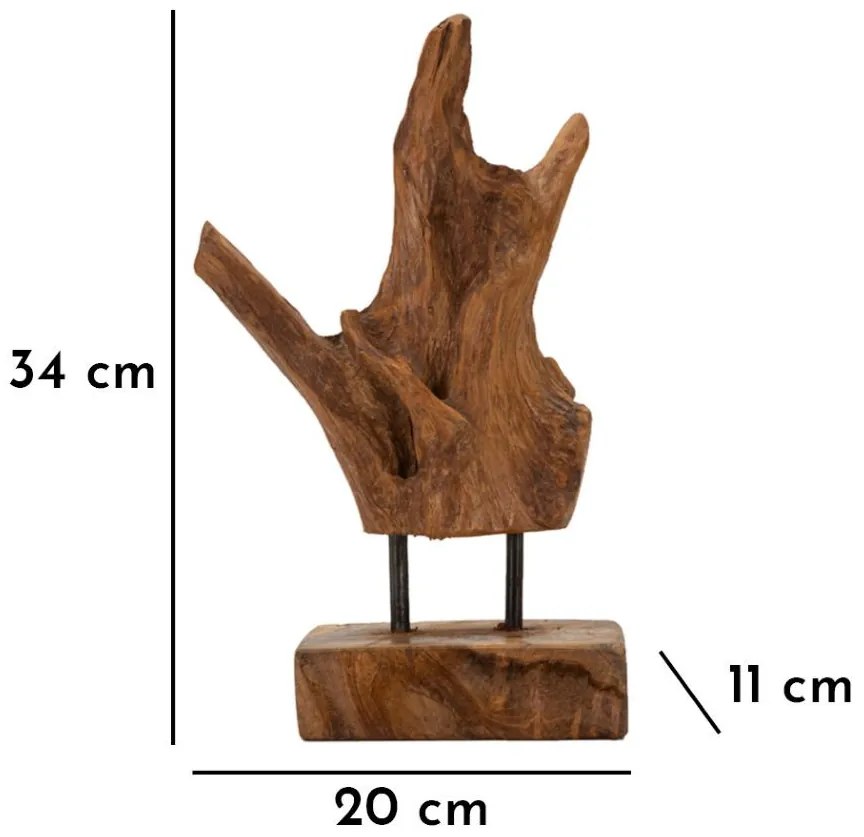 Akar szobor teak 20x11x34cm