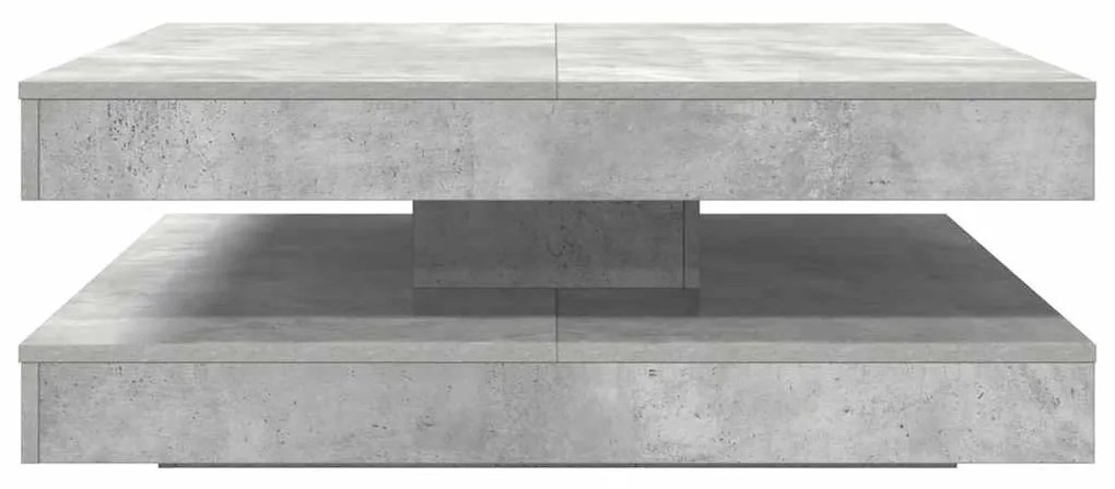 betonszürke dohányzóasztal 360 fokban forgatható 90x90x34,5 cm