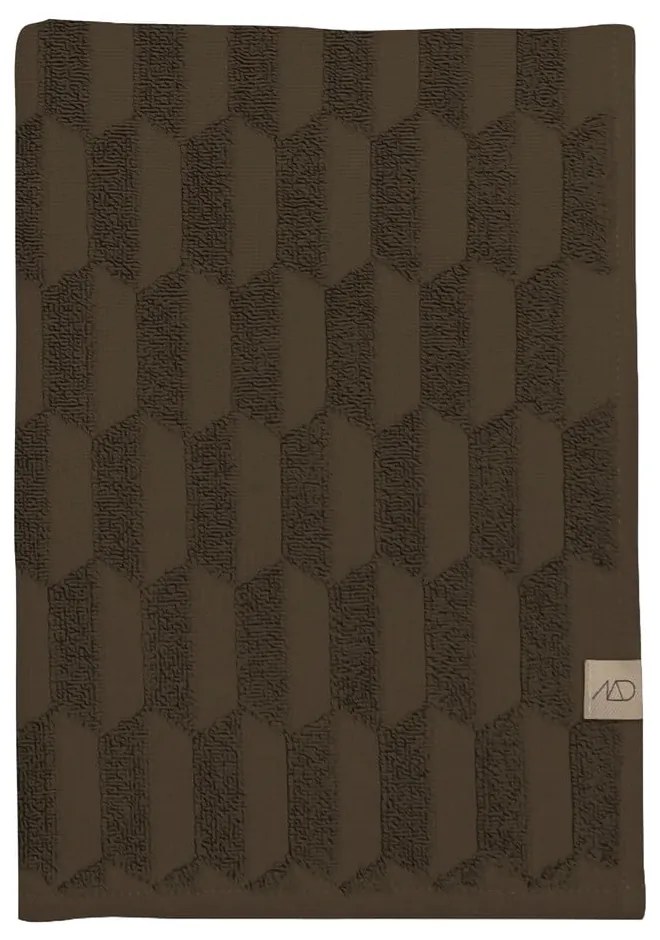 Sötétbarna pamut törölköző 50x95 cm Geo – Mette Ditmer Denmark