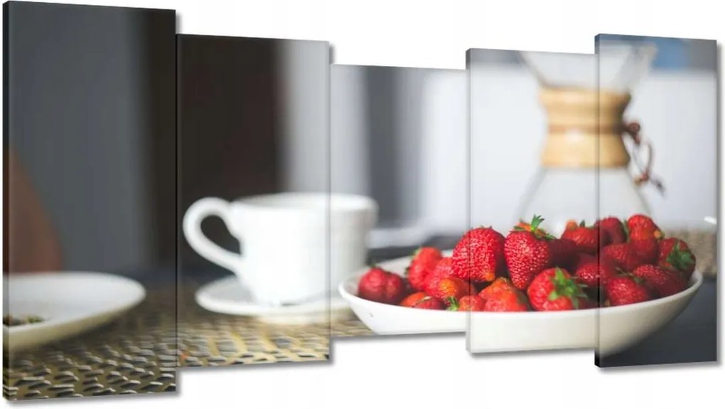 Vászonkép 150x80 Kávé eperrel