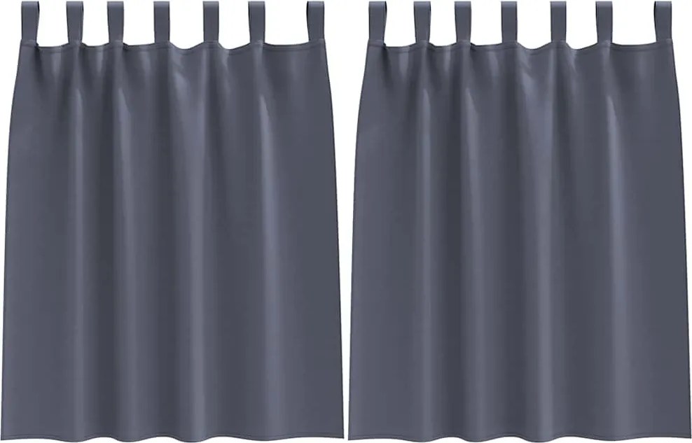 vidaXL Fekete Függöny Gyűrűkkel 2 pcs Antracit 140 x 140 cm Poliészter