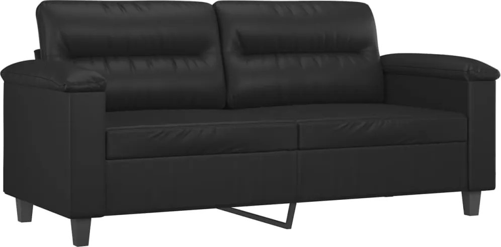 vidaXL 2 személyes fekete műbőr kanapé 140 cm