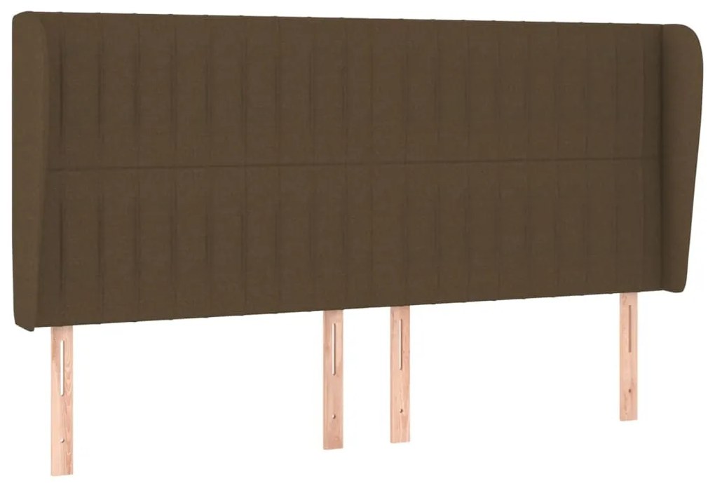 sötétbarna szövet fejtámla szárnyakkal 183x23x118/128 cm