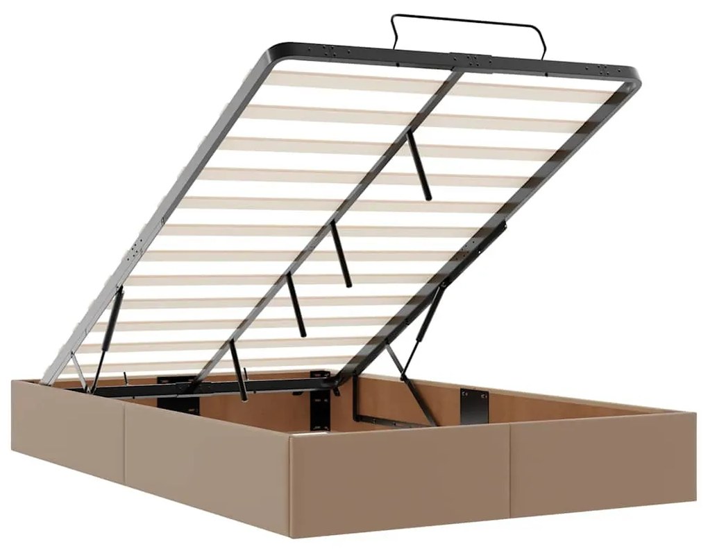 Ottomán ágykeret matrac nélkül cappucino 120x200 cm műbőr