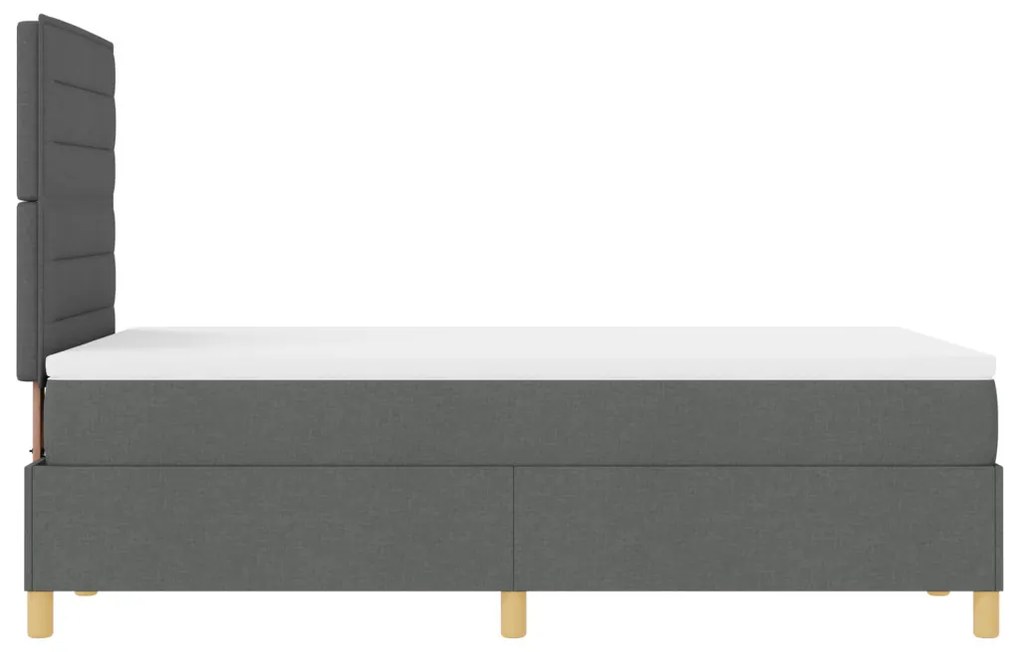 Box Spring Ágy matraccal és LED sötétszürke 120x200 cm Szövet