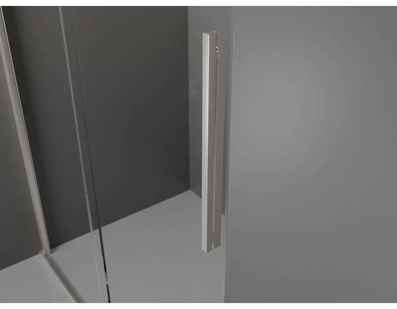 Mexen Velar, zuhanykabin tolóajtóval 120 x 85 cm, 8 mm átlátszó üveg, csiszolt acél, 871-120-085-01-97