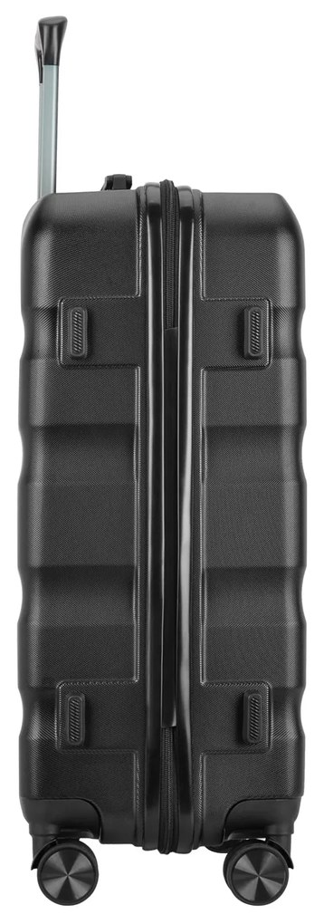 BONTOUR “WAVE” közepes Duplakerekes Gurulós bőrönd, Fekete, M méretű