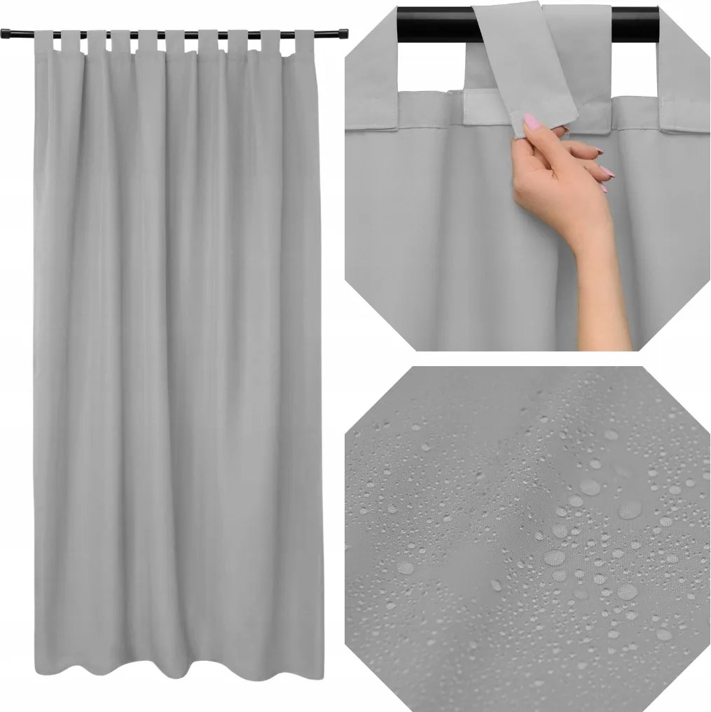 Függönyök Teraszra 155x200 Szürke Kerti Függöny Erkélyre Vízálló