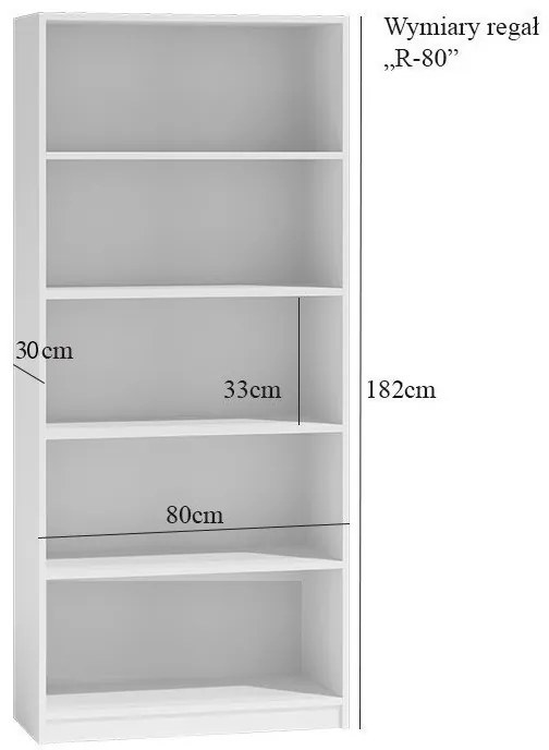 Odell R80 polcos szekrény, 80x182x30 cm, sonoma