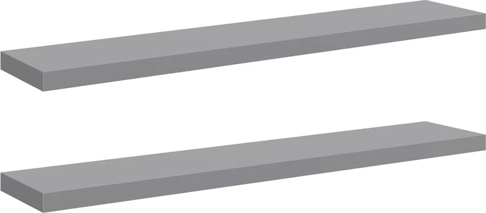 vidaXL 2 db szürke MDF lebegő fali polc 120 x 23,5 x 3,8 cm