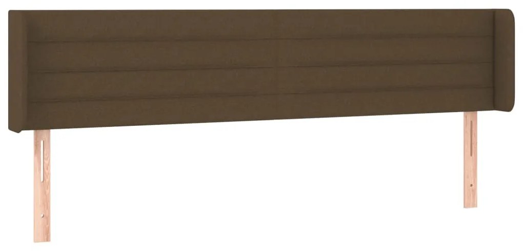 sötétbarna szövet LED-es fejtámla 163 x 16 x 78/88 cm
