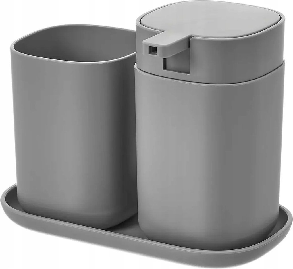 Fürdőszobai kiegészítő szett 3 részes fekete: adagoló, pohár, szappantartó