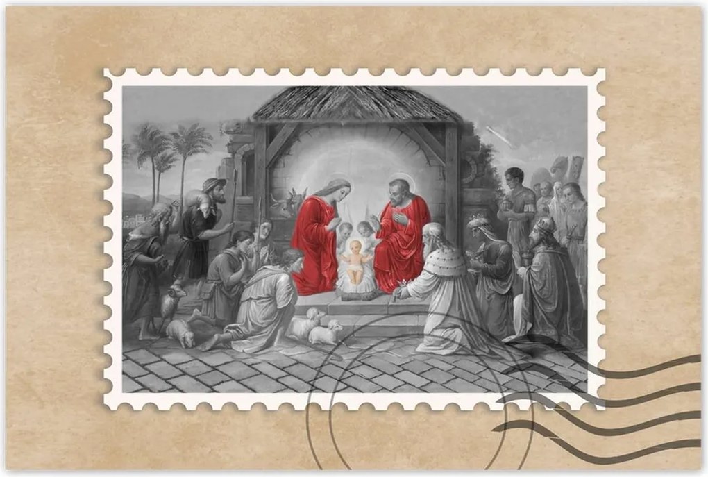 Poszterek 90x60 Szent család piros