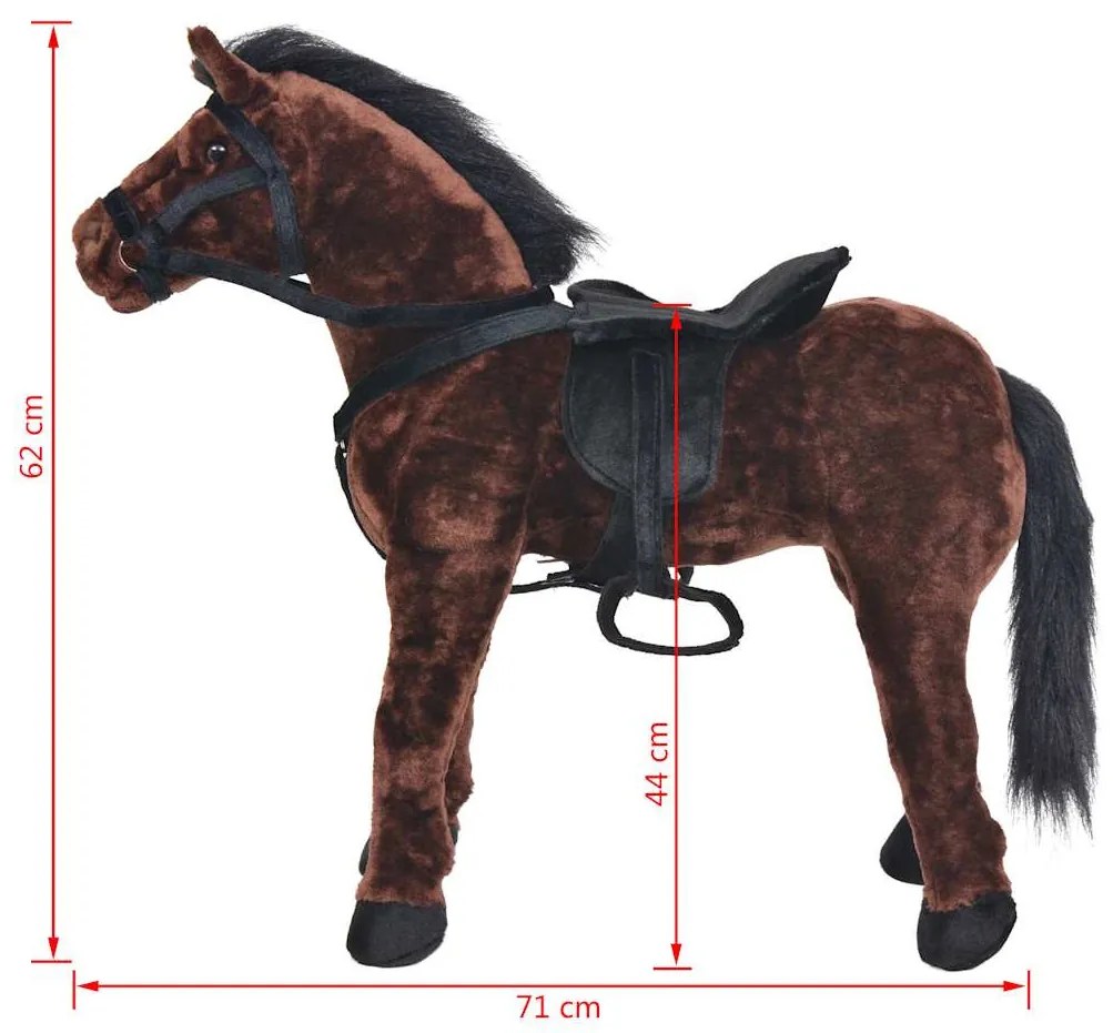 sötétbarna álló ló plüssjáték XXL