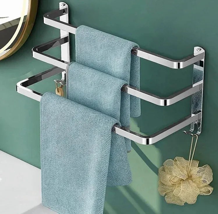 Fém fürdőszobai akasztó – ezüst – 60 cm