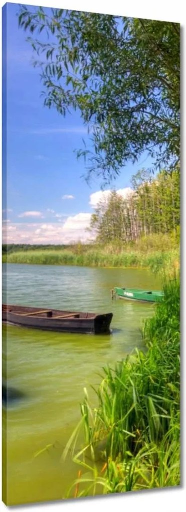 Vászonkép 40x100 Horgászcsónakok Tó