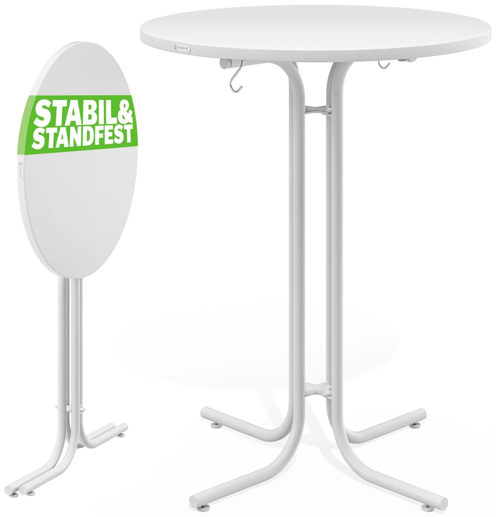 Casaria® Összecsukható bárasztal Ø70 cm - fehér