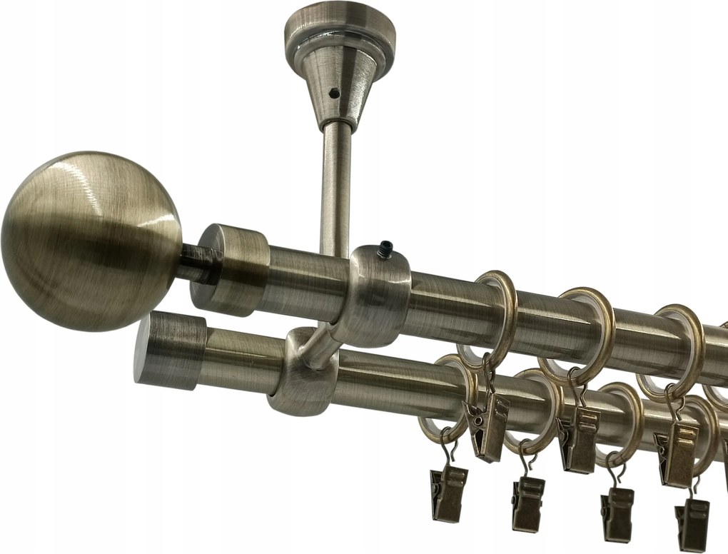 Mennyezeti Függönykarnis 19+19mm Gömb Modern Arany 200cm