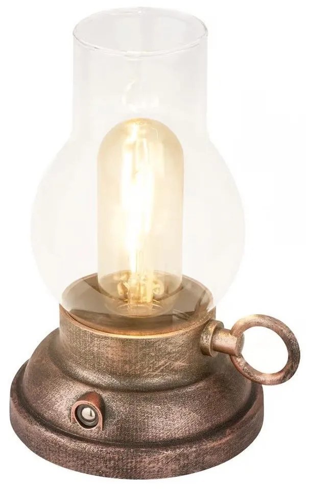 Brilo - KANEA LED asztali lámpa, kültéri, dimmelhető és újratölthető, LED/1,5W/5V IP44 1200mAh, bronz