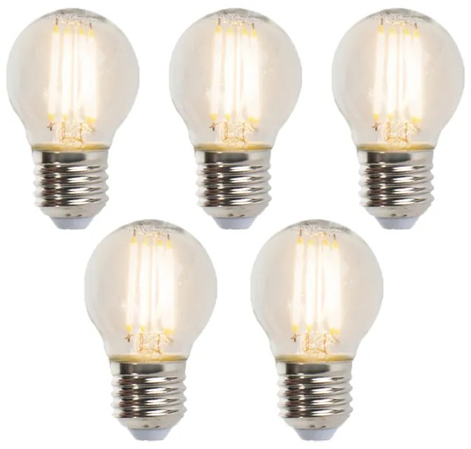 5 db E27-es fényerőszabályozható LED gömbizzó készlet 5W 470lm 2700K