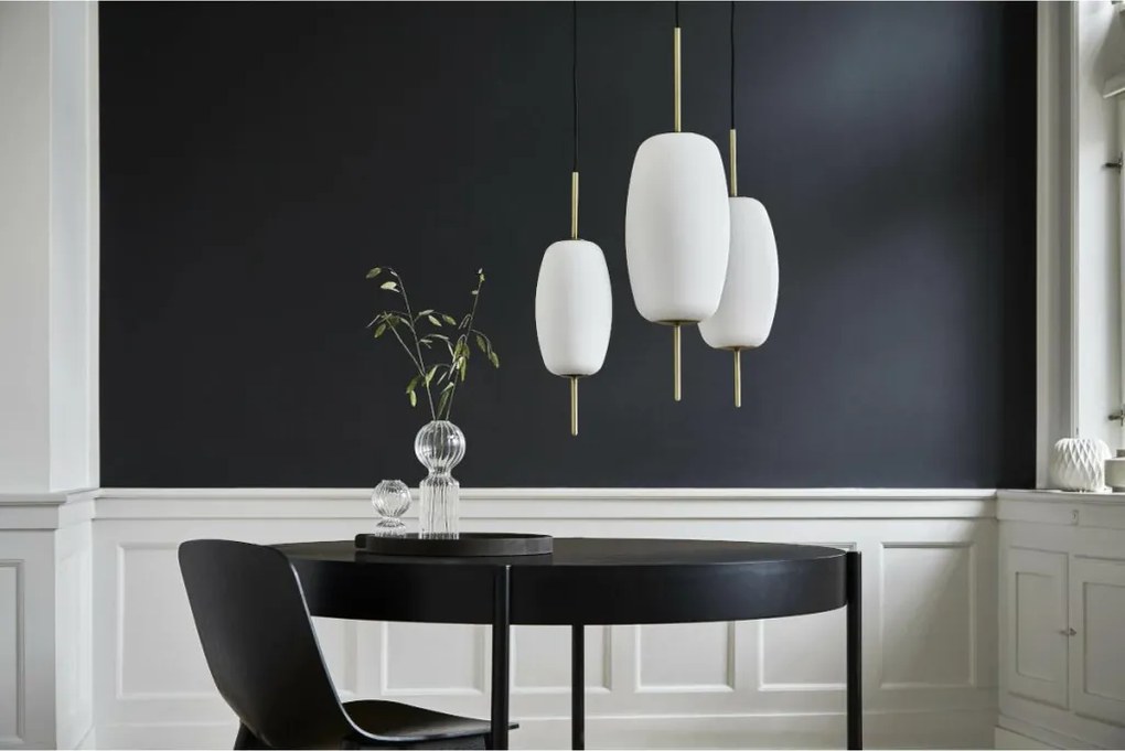 KING HOME 100641 FRANDSEN SILK L Modern Függesztett Lámpa Fehér, Fekete, Sárgaréz E14 IP20