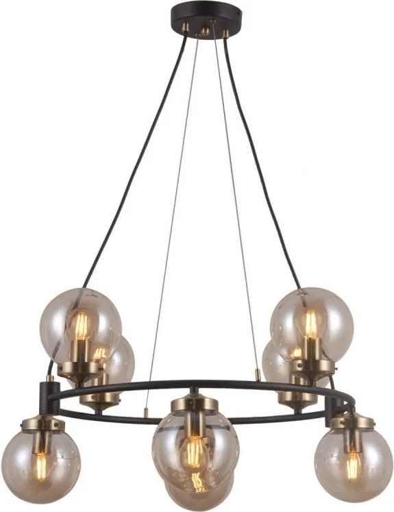 Italux modern függeszték galvez antik bronz borostyán matt fekete itxpnd-28622-8a