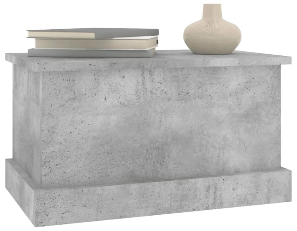 betonszürke szerelt fa tárolóláda 50 x 30 x 28 cm