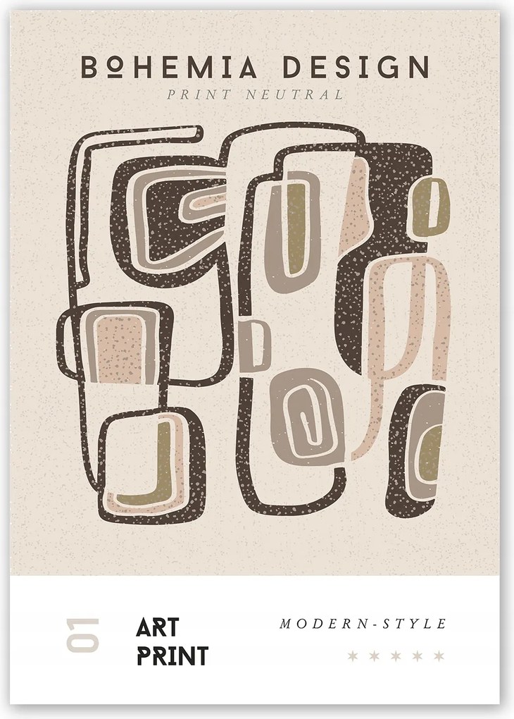 Boho absztrakt modern Poszter 21x30 cm #W2