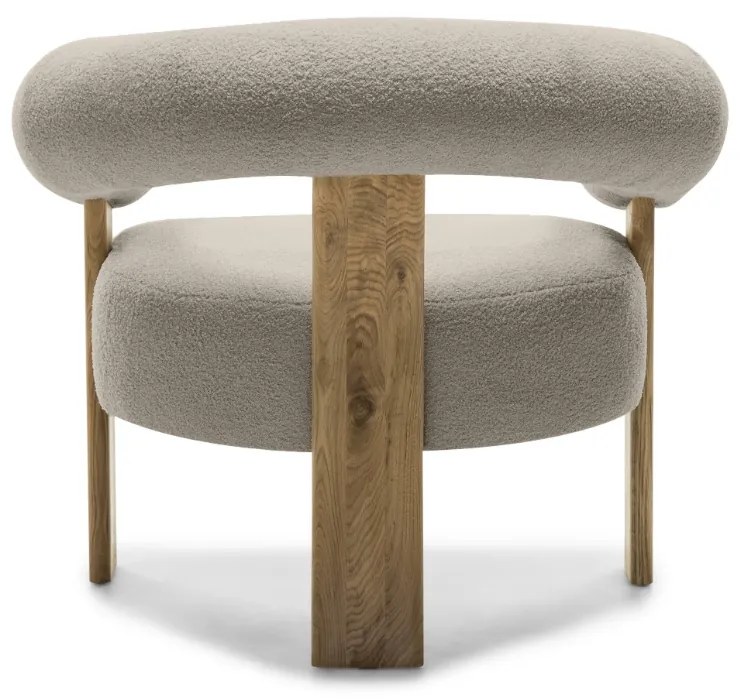 Bézs design fotel KOKEI, tölgy