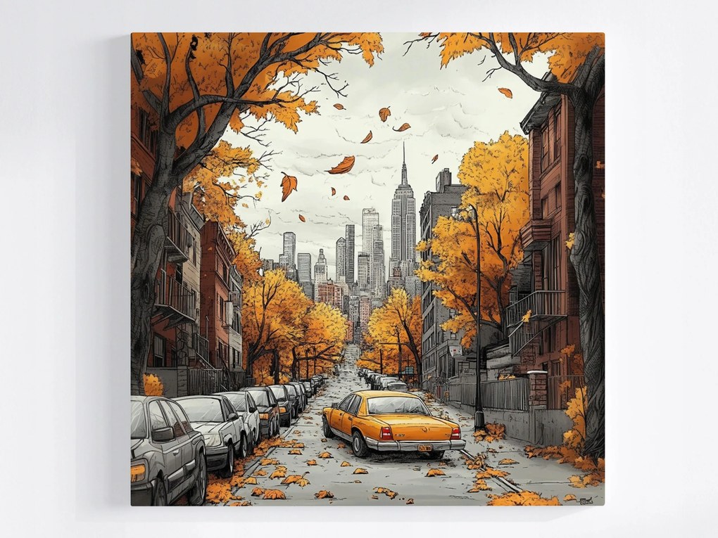 Vászonkép Canvas Város New York Usa Manhattan Utca Ősz 40x40