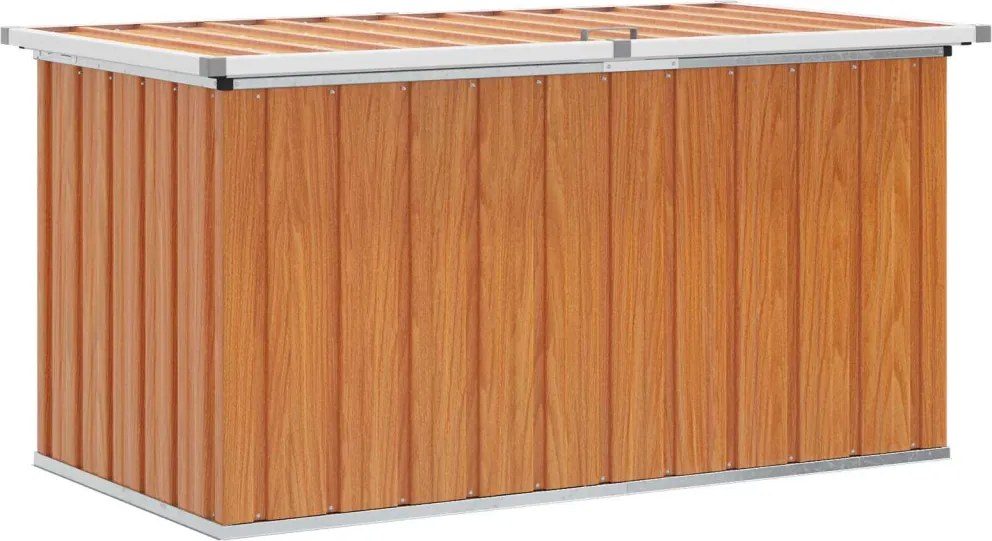 vidaXL Kültéri Tároló Doboz faszínű 129 x 67 x 65 cm Horganyzott Acél