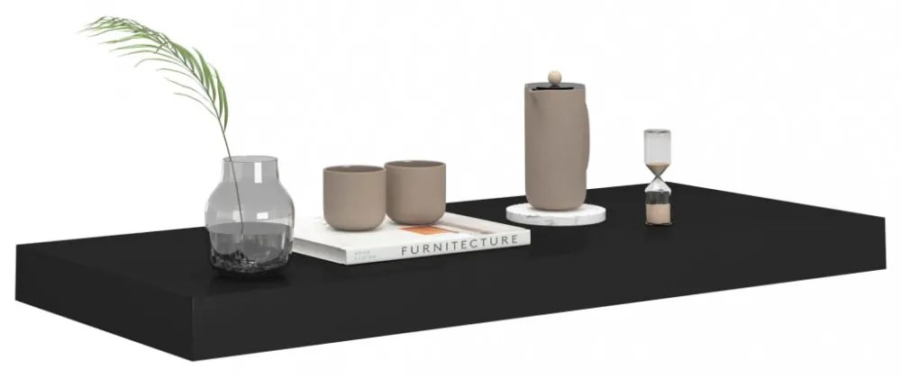 fekete MDF fali polc 60 x 23,5 x 3,8 cm