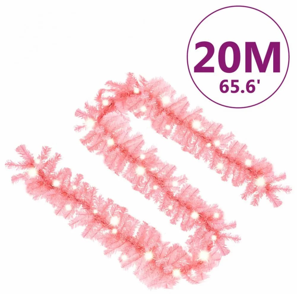 rózsaszín LED-es karácsonyi füzér 20 m