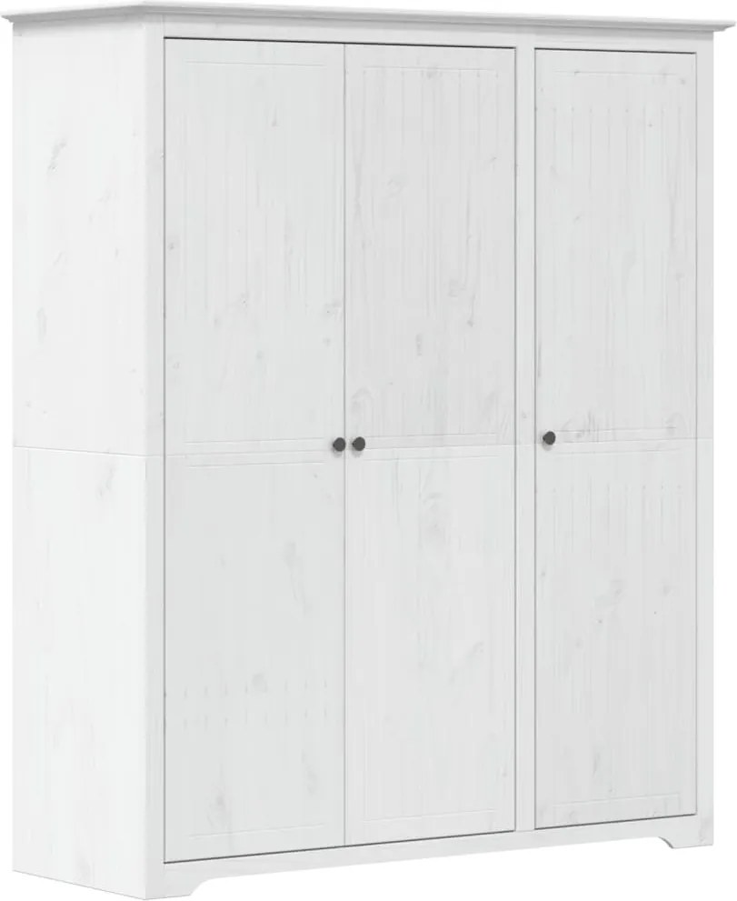 vidaXL BODO fehér tömör fenyőfa ruhásszekrény 146x53,5x173 cm