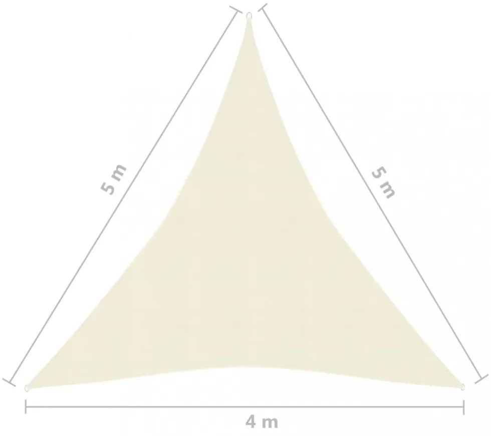 krémszínű HDPE napvitorla 160 g/m² 4 x 5 x 5 m