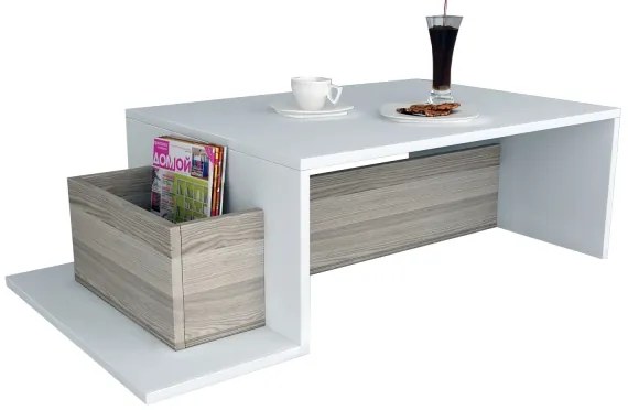 Kávésasztal POT 32x107 cm fehér