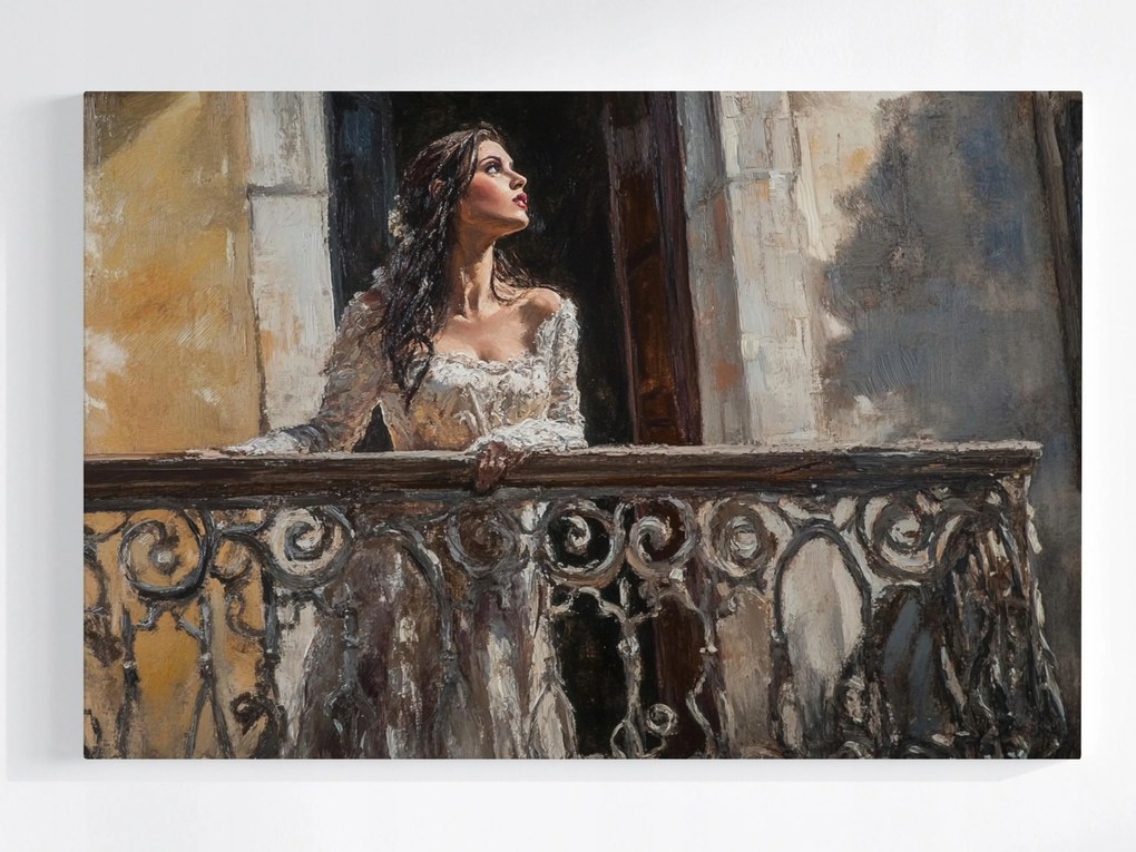 Poszter Portré Figura Nő Júlia Rómeó Erkély 60x40