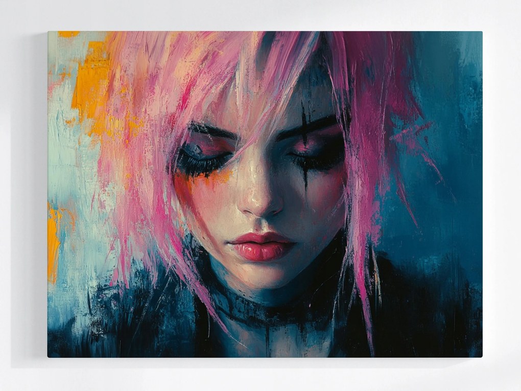 Poszter Portré Lány Cyberpunk Grunge Noir 100x75