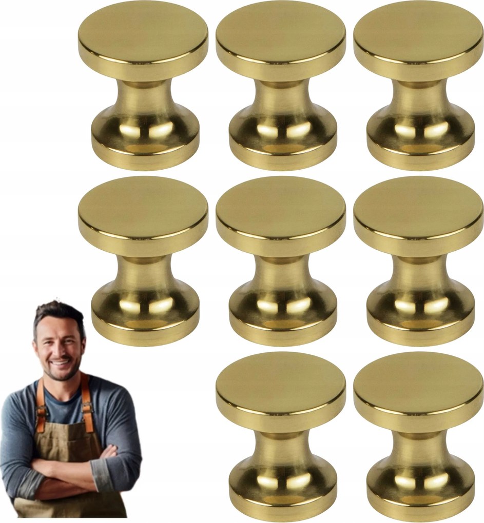 Bútorfogantyú Kobe Csiszolt sárgaréz, arany fényes 8db