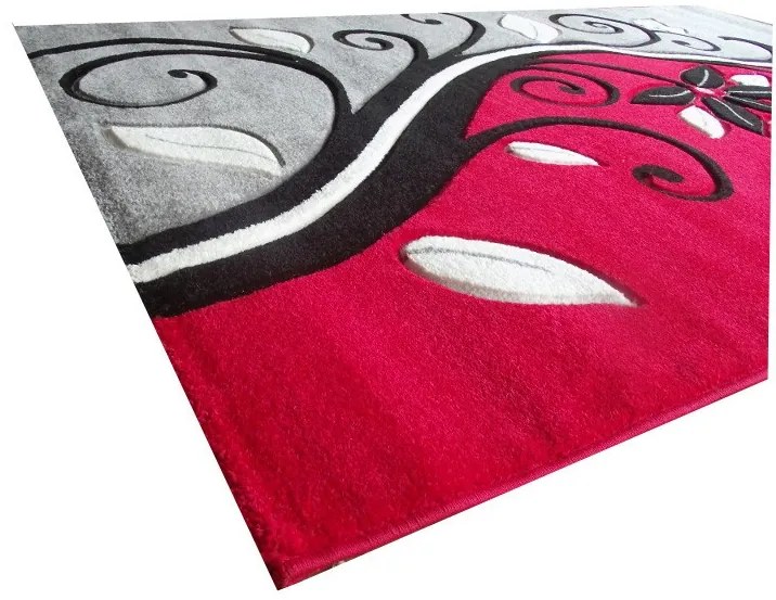 Decoria Nyírt futószőnyeg 80 x 300 cm szürke piros
