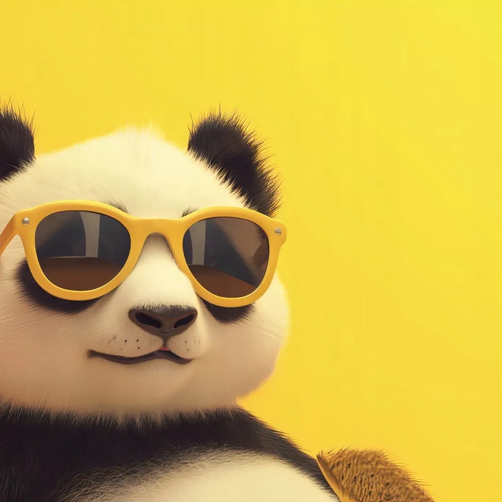 Poszter 40x40cm Panda ünnepi hangulatban