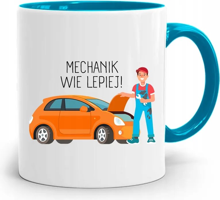 Kék Bögre Mechanika A Szerelő Jobban Tudja, fényképes nyomtatással