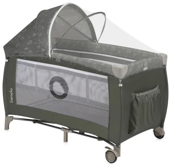 Lionelo - SVEN PLUS utazóágy, bézs/olíva