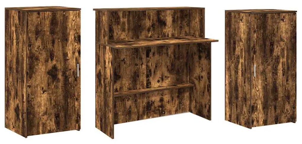 recepciós pult füstös tölgy 200x50x103,5 cm szerelt fa