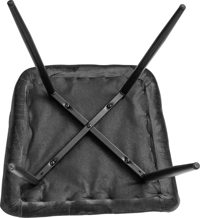 Szürke MARLEN VELVET étkezőfotel fekete lábakkal