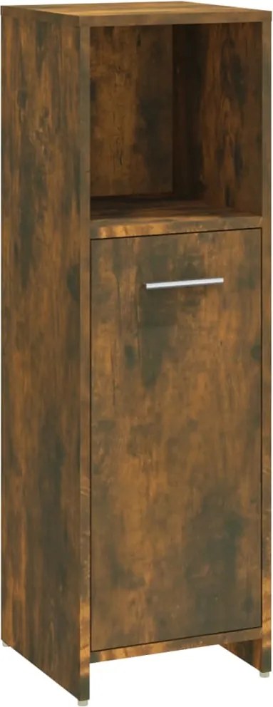 vidaXL füstös tölgy színű szerelt fa fürdőszobaszekrény 30x30x95 cm